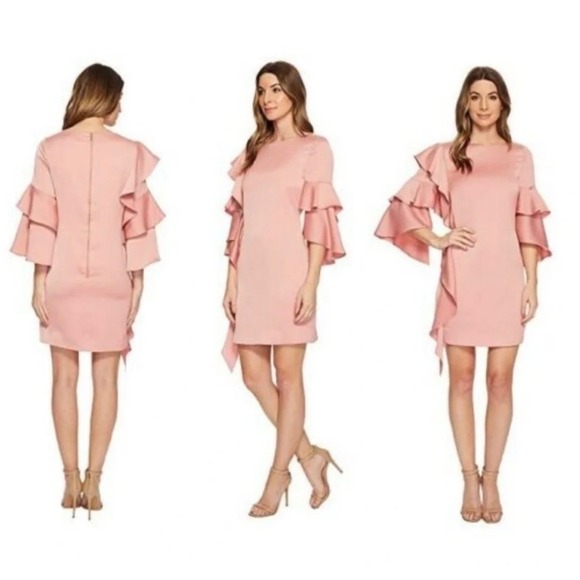 Ted Baker Dresses & Skirts - Ted Baker Eicio Ruffled Tunic Cocktail Dress In Pink